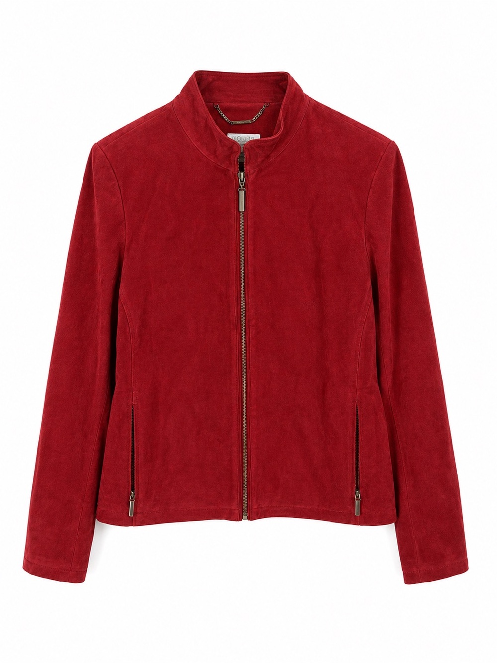 Charter Club Red genuine leather Zip Front Jacket size medium